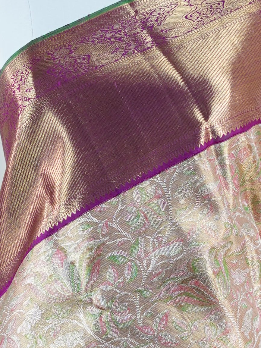 Kanchipuram Silk Sand Stone 100% Pure Silk  - Manoranjitham Weaves - Handloom Store