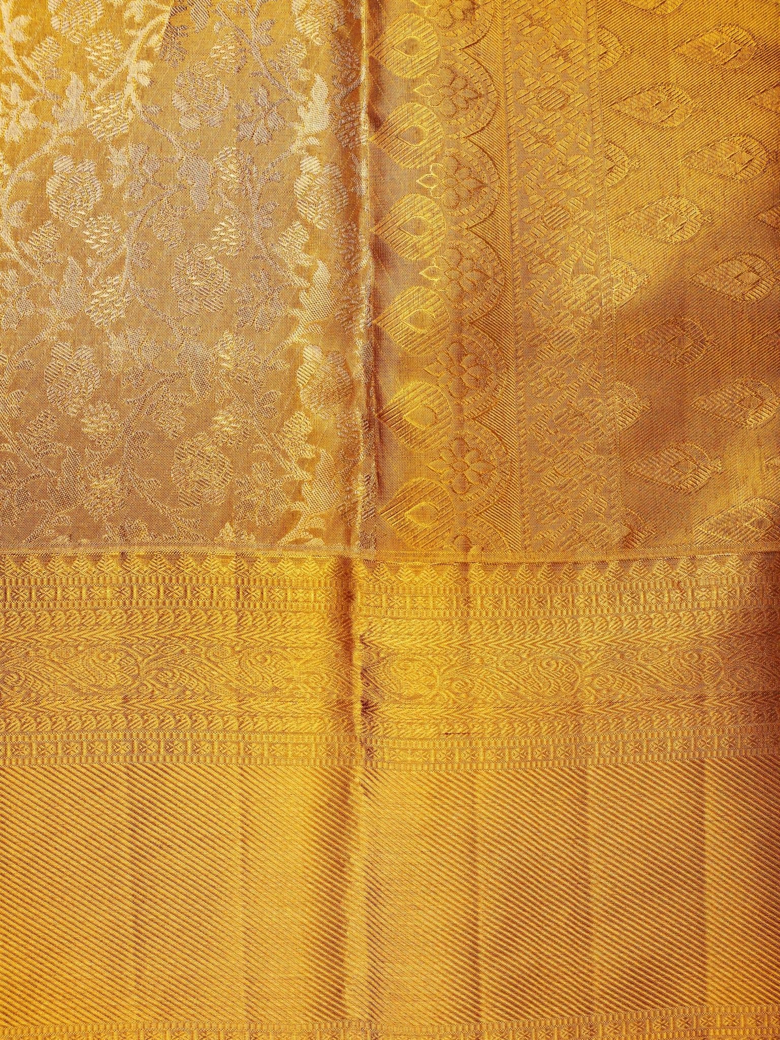 Kanchipuram Silk Gold tissue 100% Pure Silk  Manoranjitham Weaves - Handloom Store