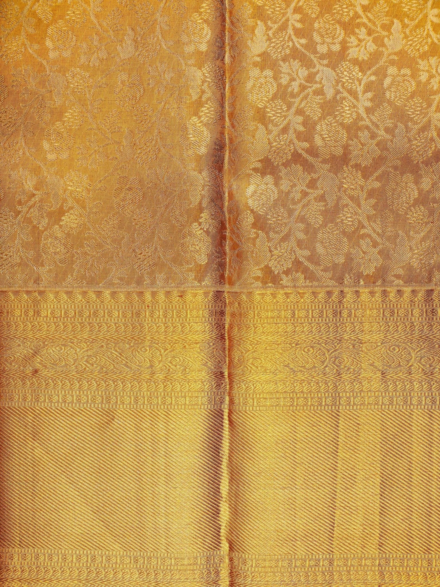 Kanchipuram Silk Gold tissue 100% Pure Silk  Manoranjitham Weaves - Handloom Store