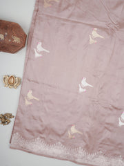 Katan Grey 100% Pure Katan Silk Manoranjitham Weaves - Handloom Store