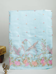 Katan Blue Glass Tissue Manoranjitham Weaves - Handloom Store