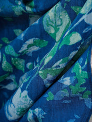 Satin Blue Silk Cotton  Manoranjitham Weaves - Handloom Store