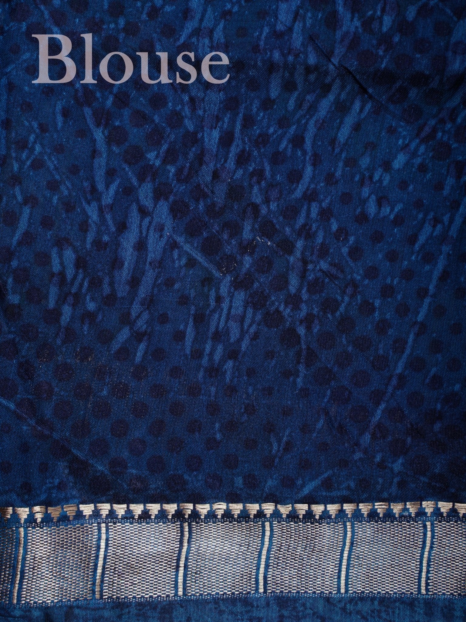 Satin Blue Silk Cotton  Manoranjitham Weaves - Handloom Store