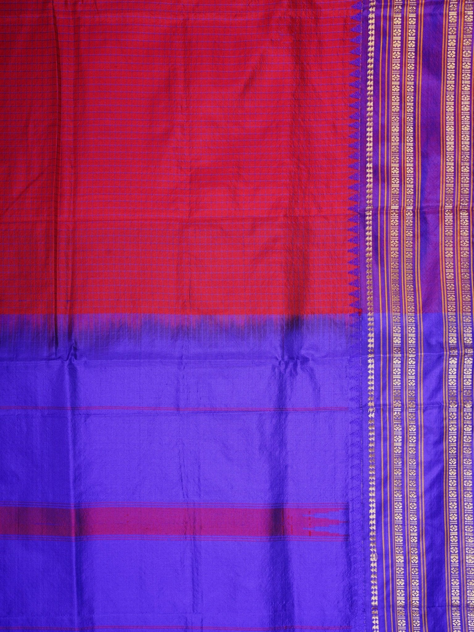 Narayanpet Red 100% Pure Silk  Manoranjitham Weaves - Handloom Store