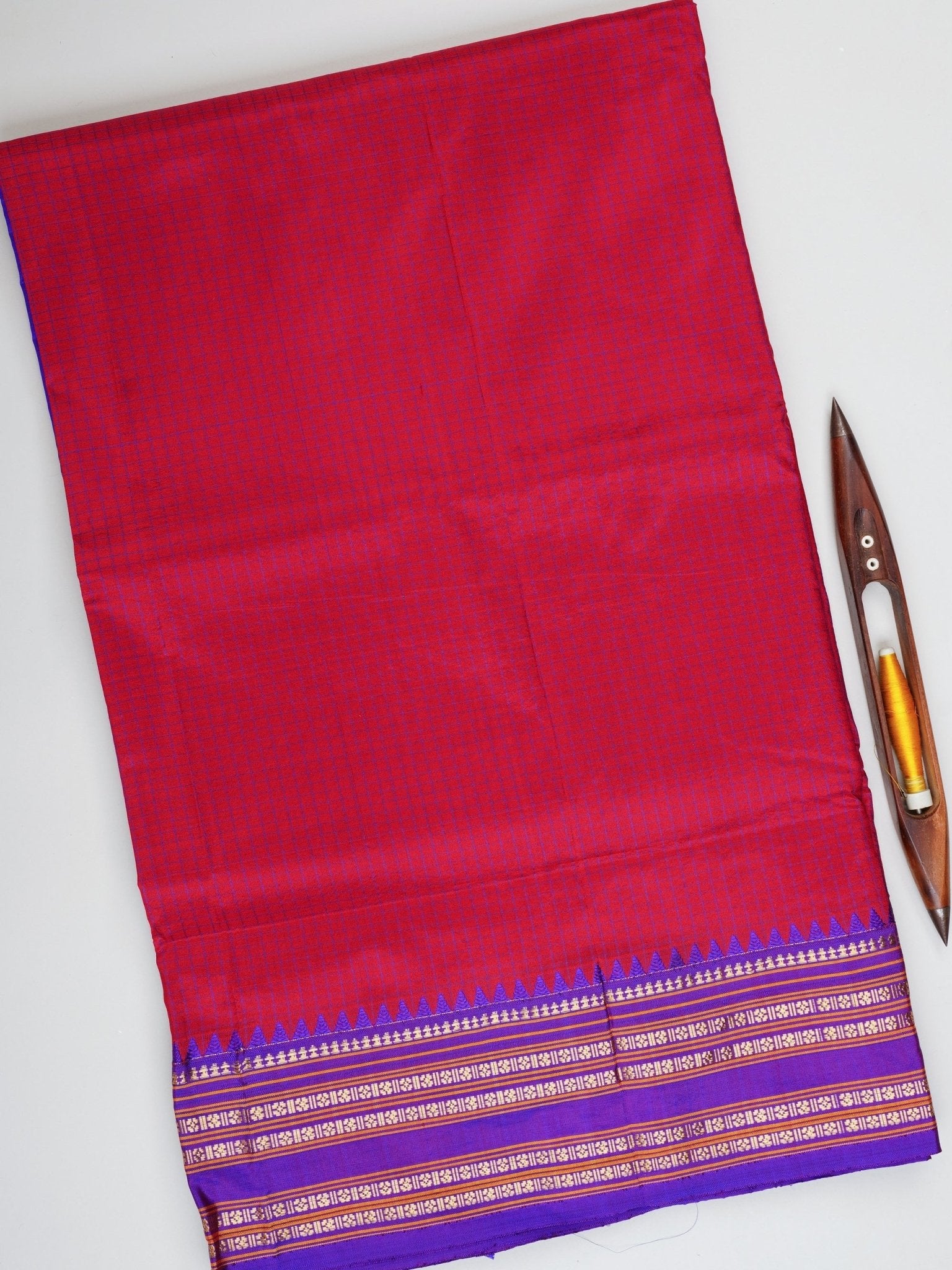 Narayanpet Red 100% Pure Silk  Manoranjitham Weaves - Handloom Store