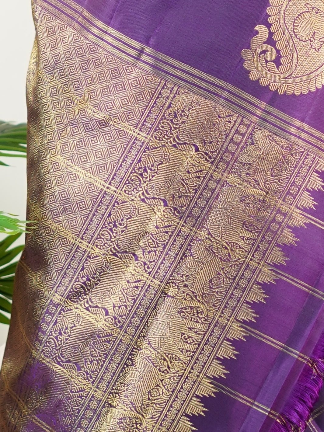 Kanchipuram Silk Magenta Pink 100% Pure Silk  - Manoranjitham Weaves - Handloom Store