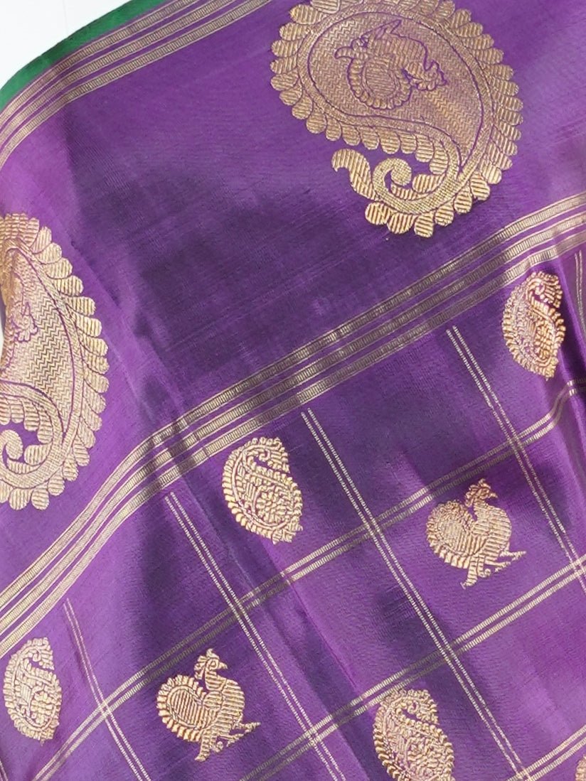 Kanchipuram Silk Magenta Pink 100% Pure Silk  - Manoranjitham Weaves - Handloom Store