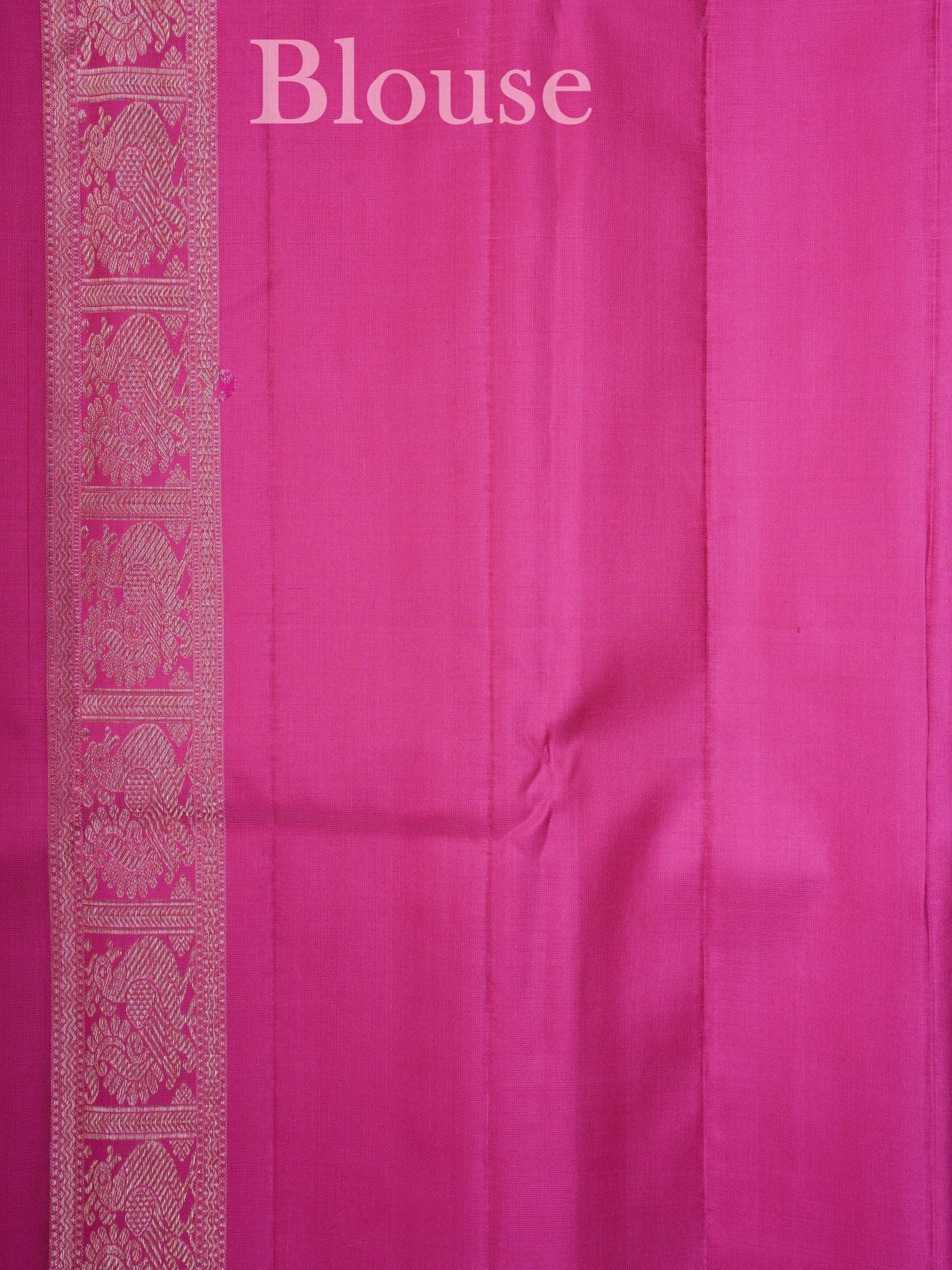 Kanchipuram Silk Pink 100% Pure Silk  - Manoranjitham Weaves - Handloom Store