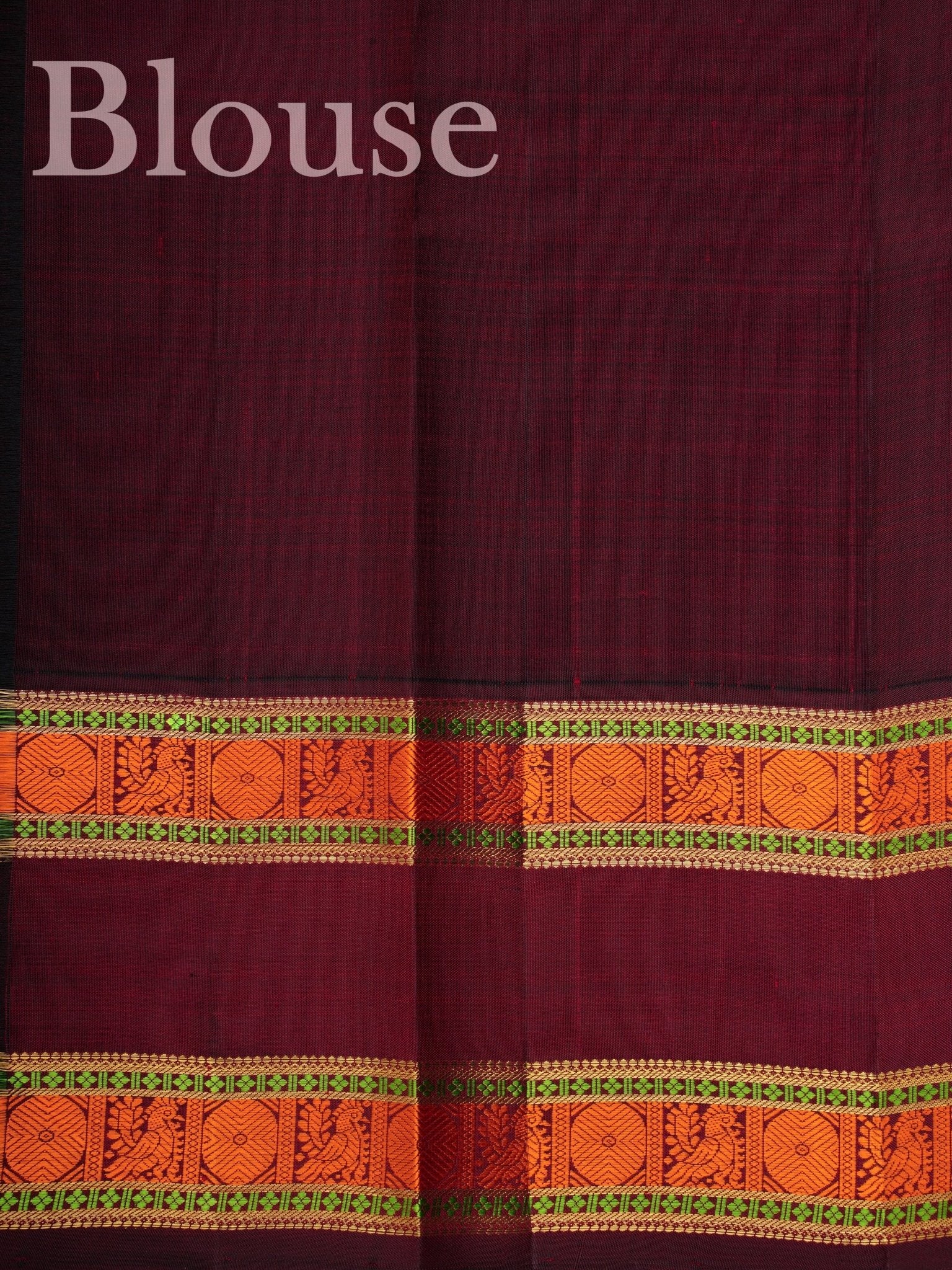 Kanchipuram Silk Orange 100% Pure Silk  - Manoranjitham Weaves - Handloom Store