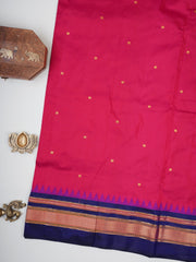 Narayanpet Megenta 100% Pure Silk  Manoranjitham Weaves - Handloom Store