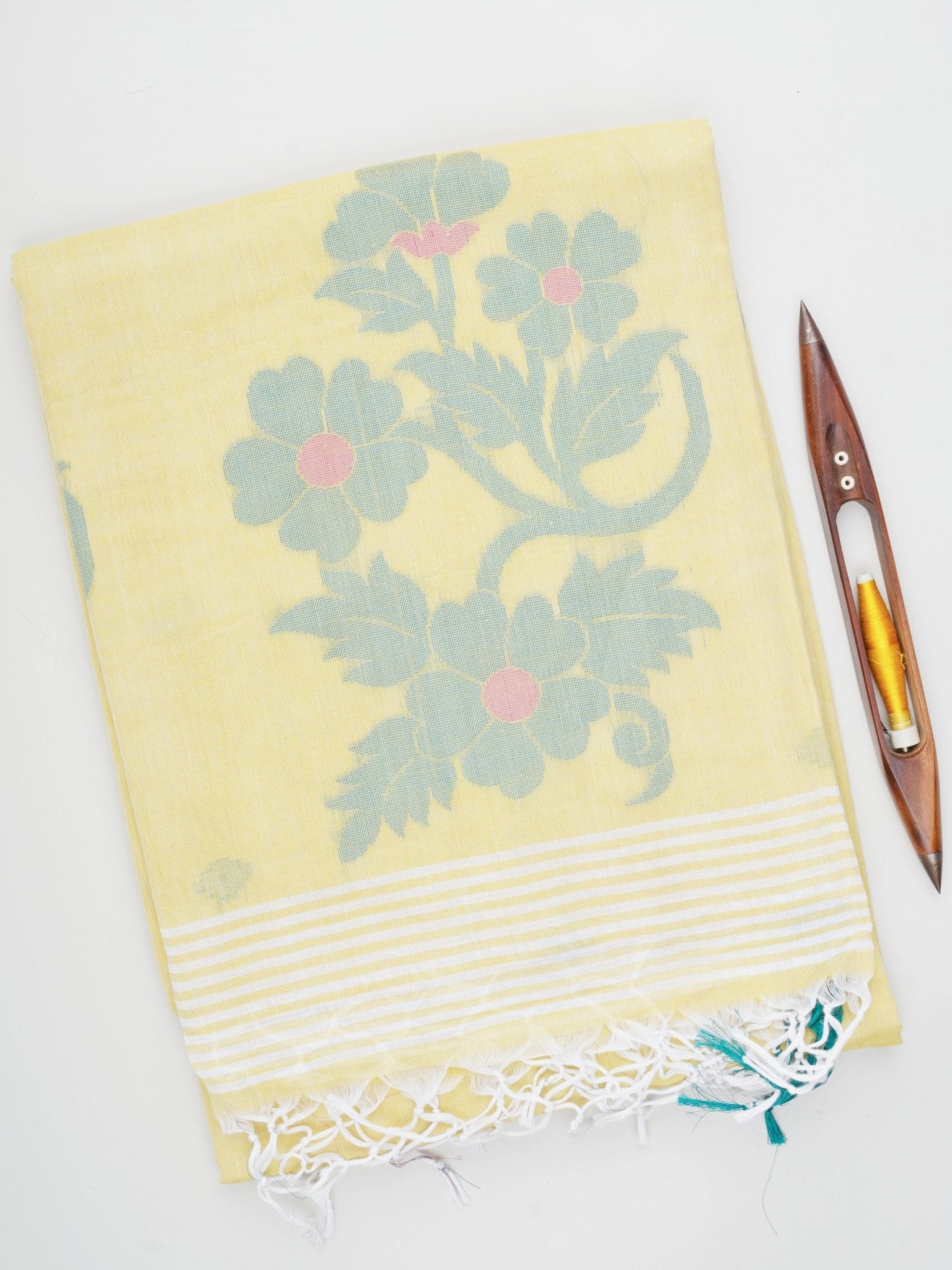 Cotton Yellow  100% Pure Cotton Manoranjitham Weaves - Handloom Store