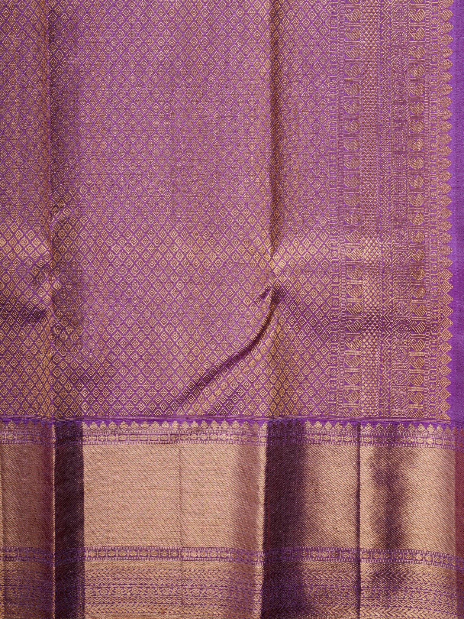 Kanchipuram Silk Violet 100% Pure Silk  Manoranjitham Weaves - Handloom Store
