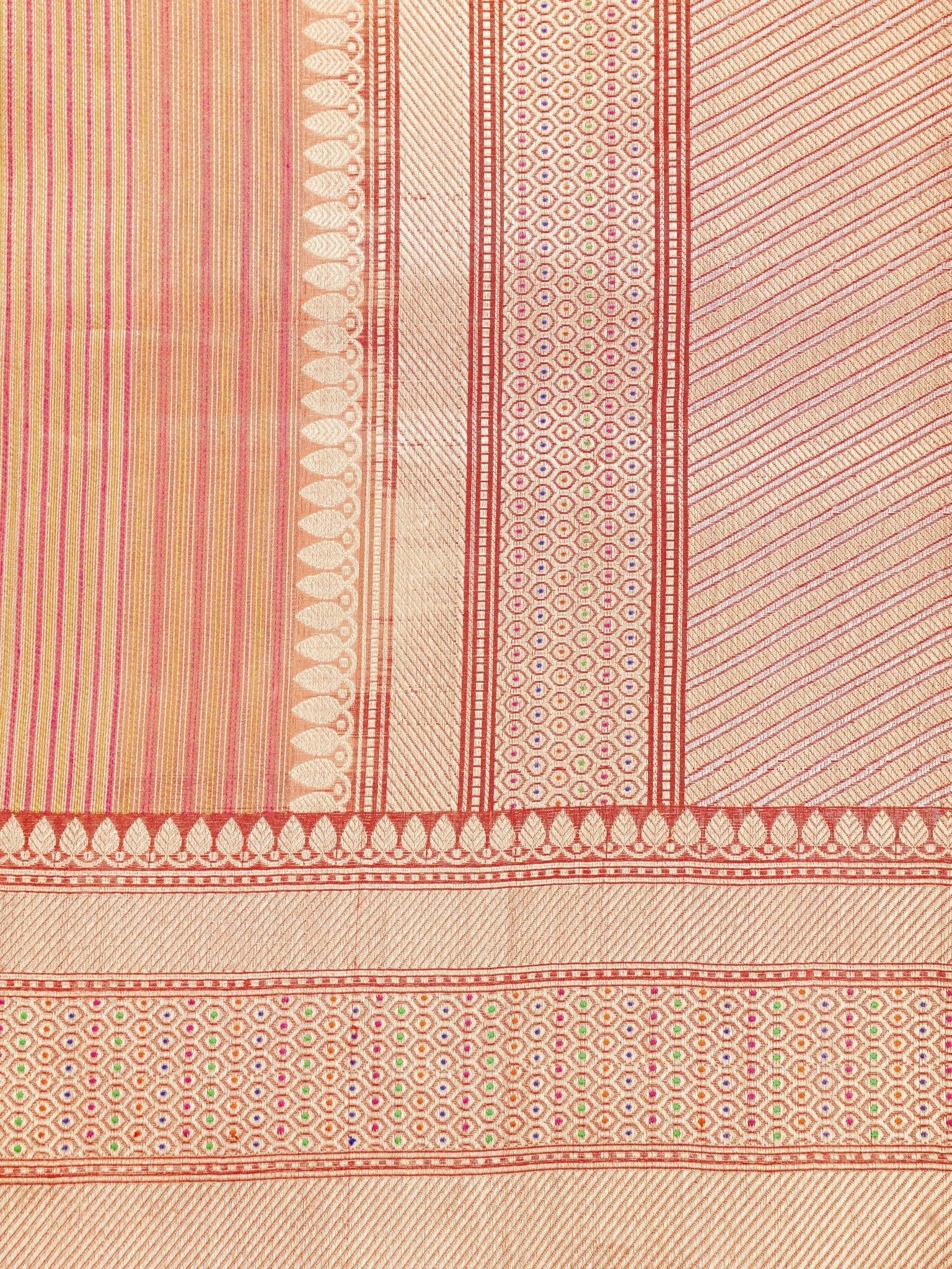 Katan Onion Peach 100% Pure Katan Silk Manoranjitham Weaves - Handloom Store
