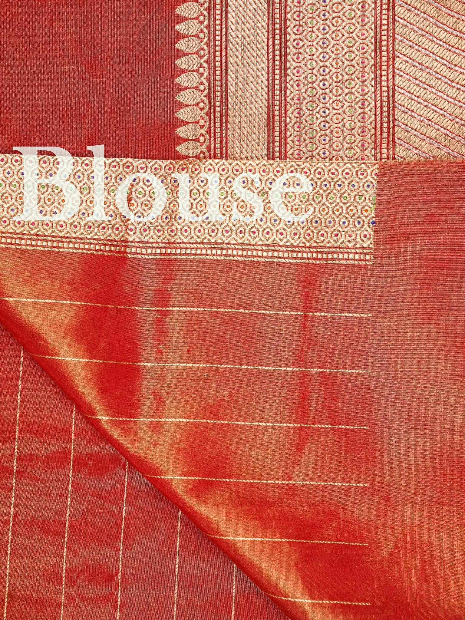 Katan Onion Peach 100% Pure Katan Silk Manoranjitham Weaves - Handloom Store