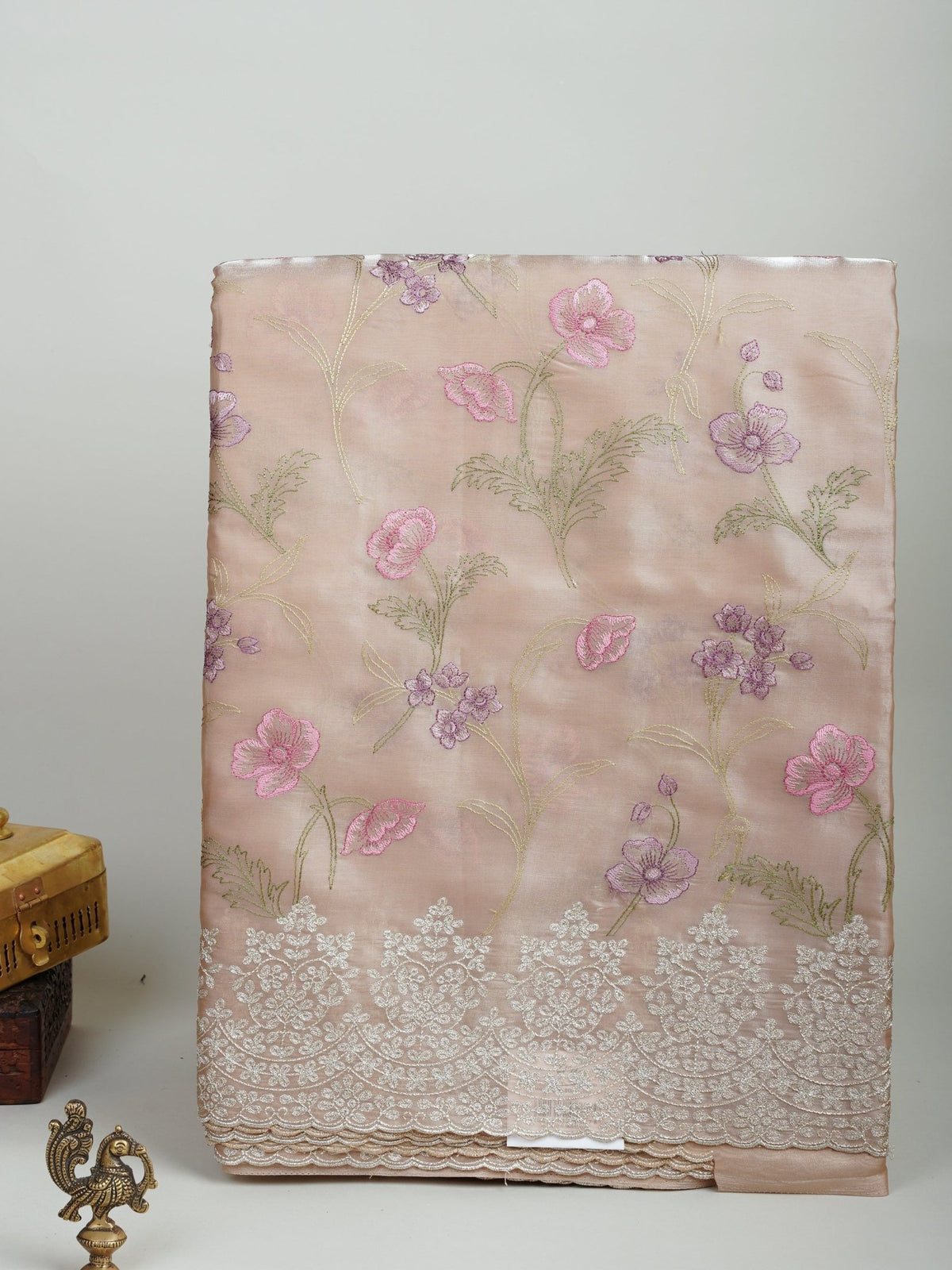 Katan Tan Glass Tissue Manoranjitham Weaves - Handloom Store