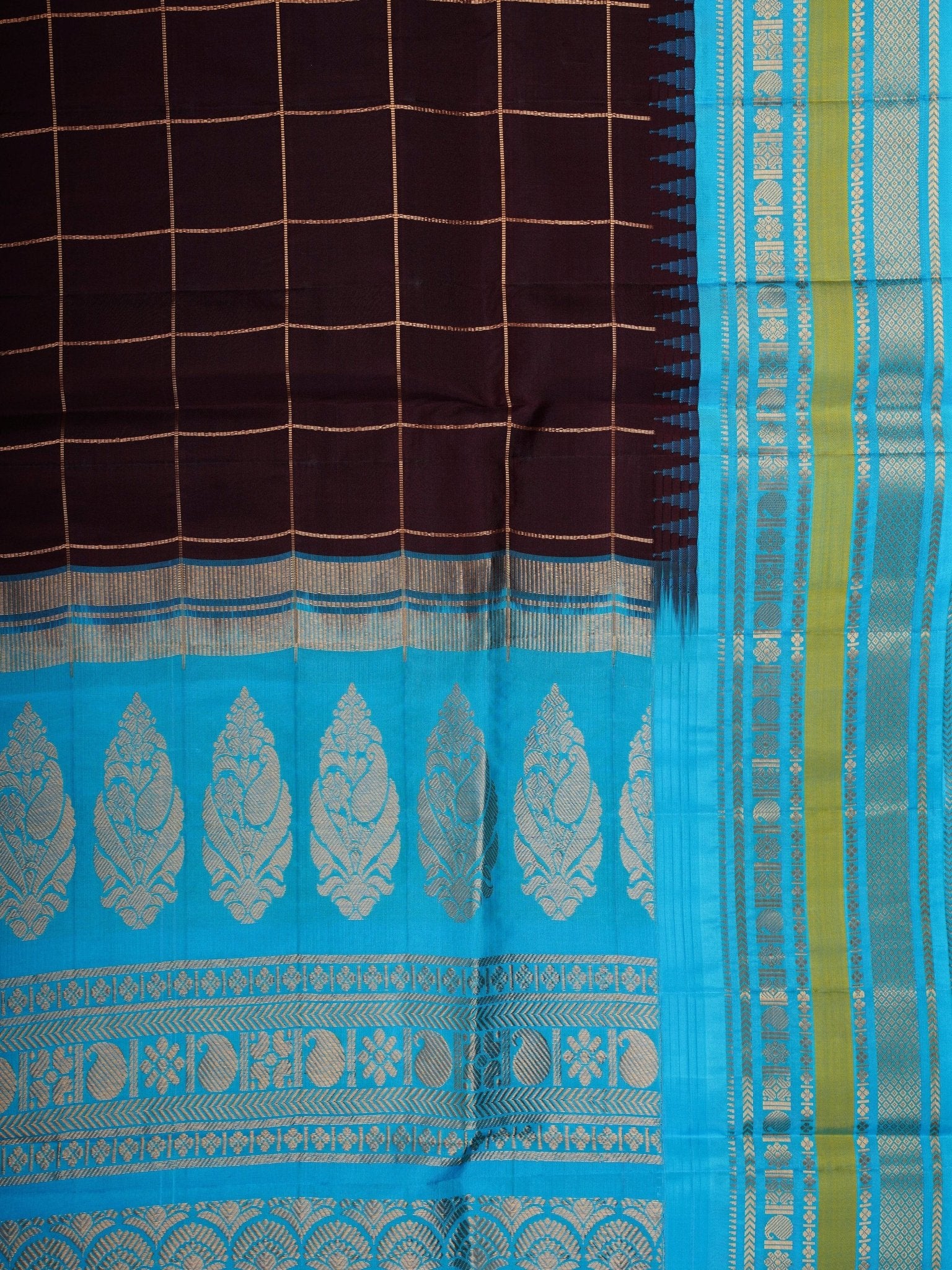 Gadwal Silk Cream 100% Pure Silk  Manoranjitham Weaves - Handloom Store