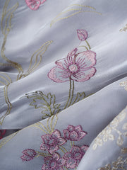 Katan Grey Glass Tissue Manoranjitham Weaves - Handloom Store