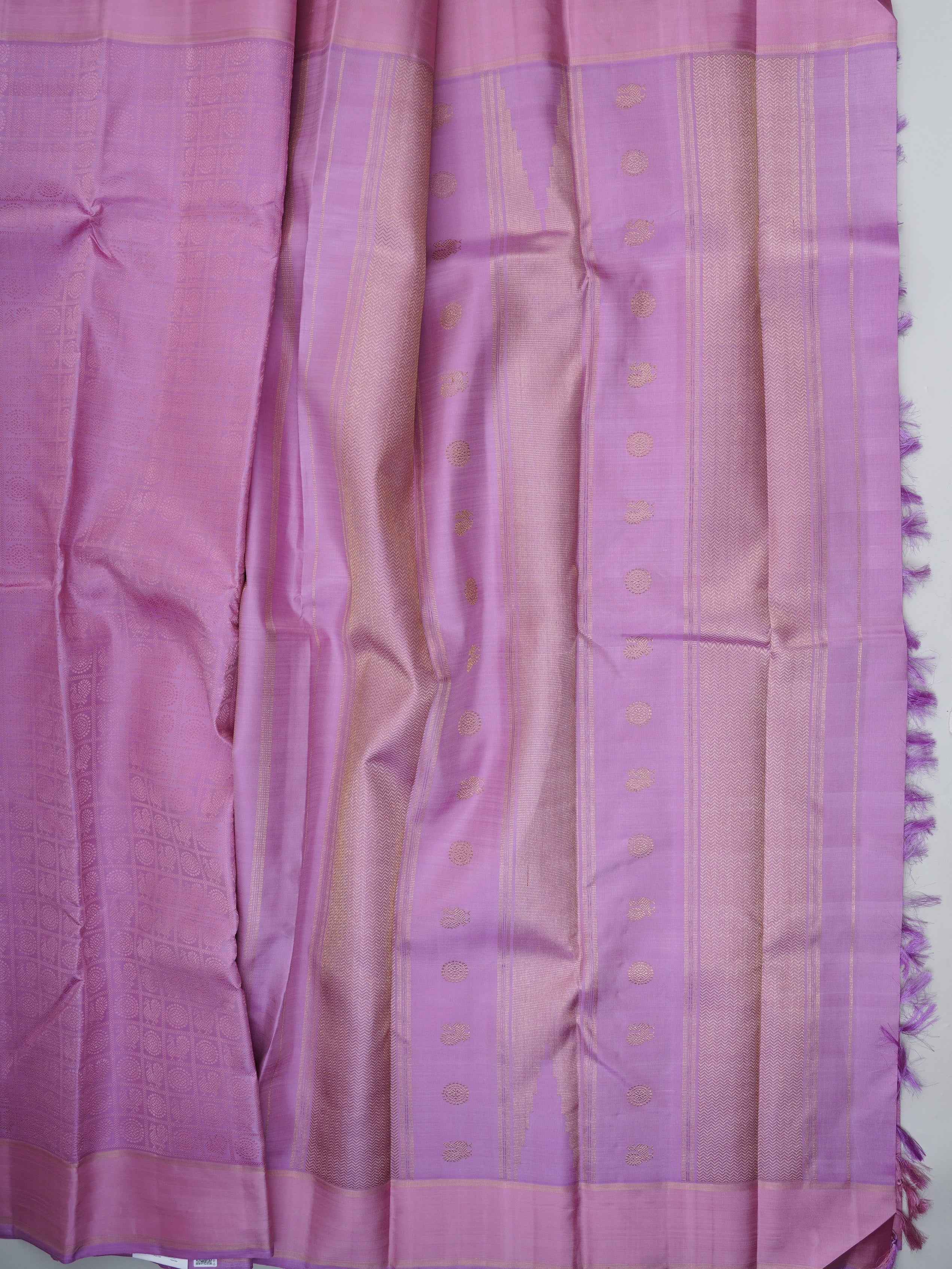 Kanchipuram Silk Lavender 100% Pure Silk  - Manoranjitham Weaves - Handloom Store