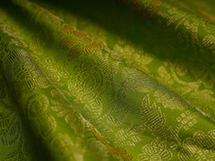 Kanchipuram Silk Green  100% Pure Silk  Manoranjitham Weaves - Handloom Store