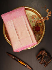 Kanchipuram Silk Pink 100% Pure Silk  Manoranjitham Weaves - Handloom Store