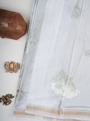 Mushru Light Green Semi Mushru Manoranjitham Weaves - Handloom Store