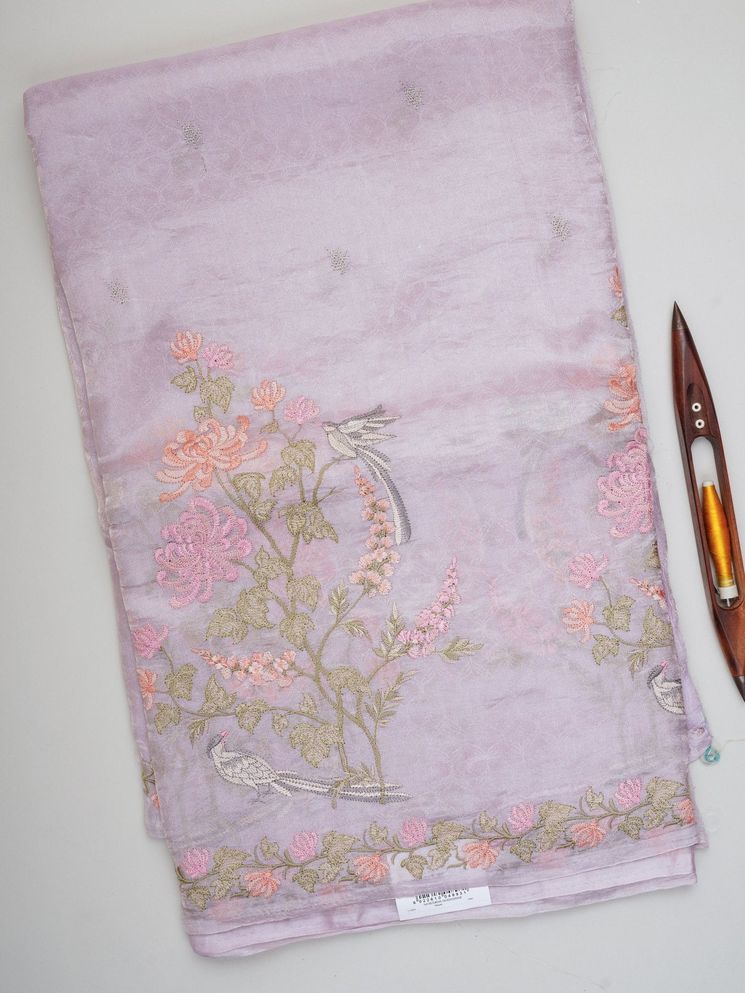 Katan Lilac Tissue Manoranjitham Weaves - Handloom Store