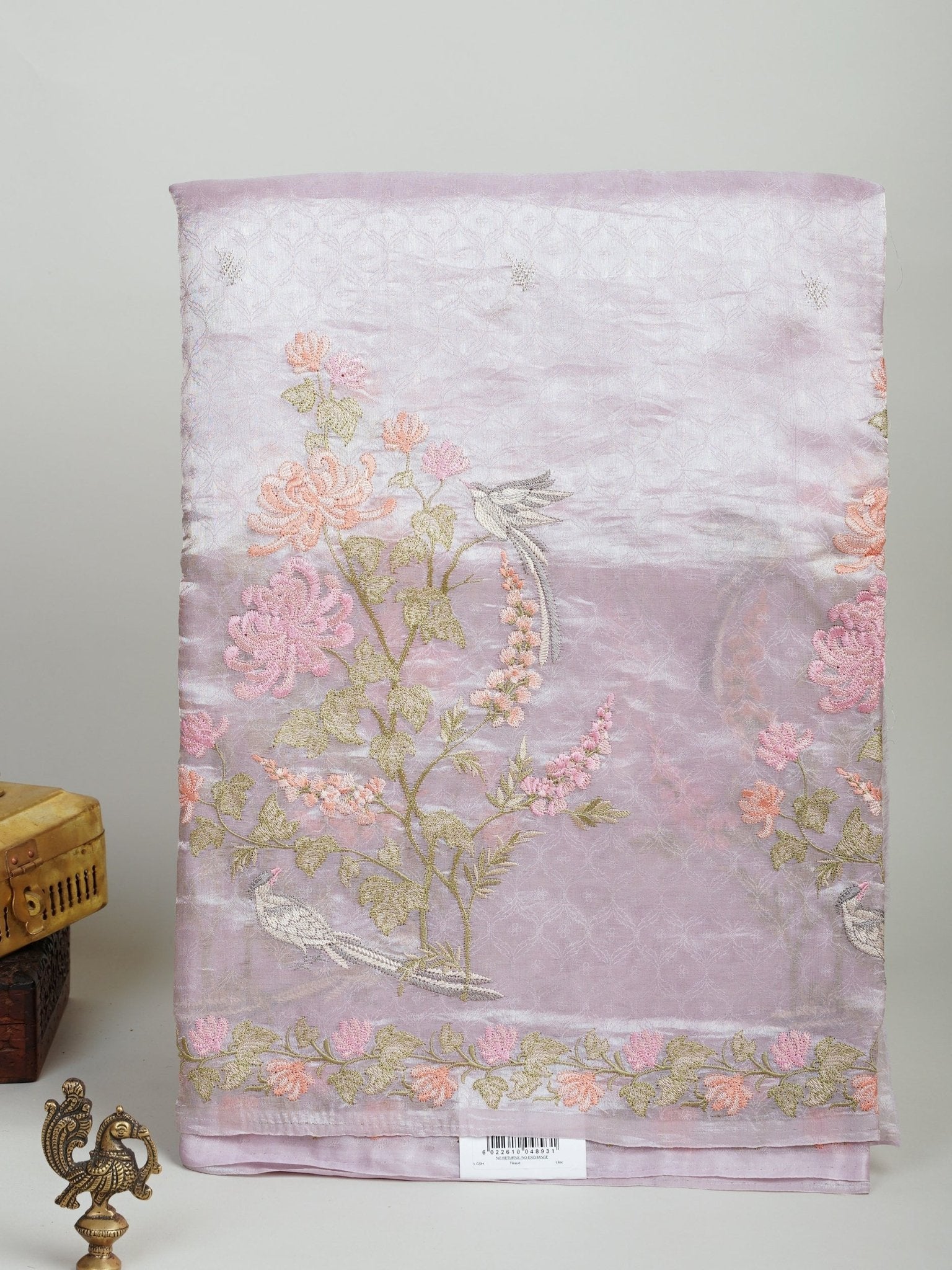 Katan Lilac Tissue Manoranjitham Weaves - Handloom Store