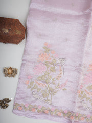 Katan Lilac Tissue Manoranjitham Weaves - Handloom Store