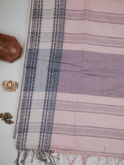Handspun Cotton Peach Cream Handpsun Cotton Manoranjitham Weaves - Handloom Store