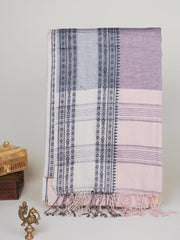 Handspun Cotton Peach Cream Handpsun Cotton Manoranjitham Weaves - Handloom Store
