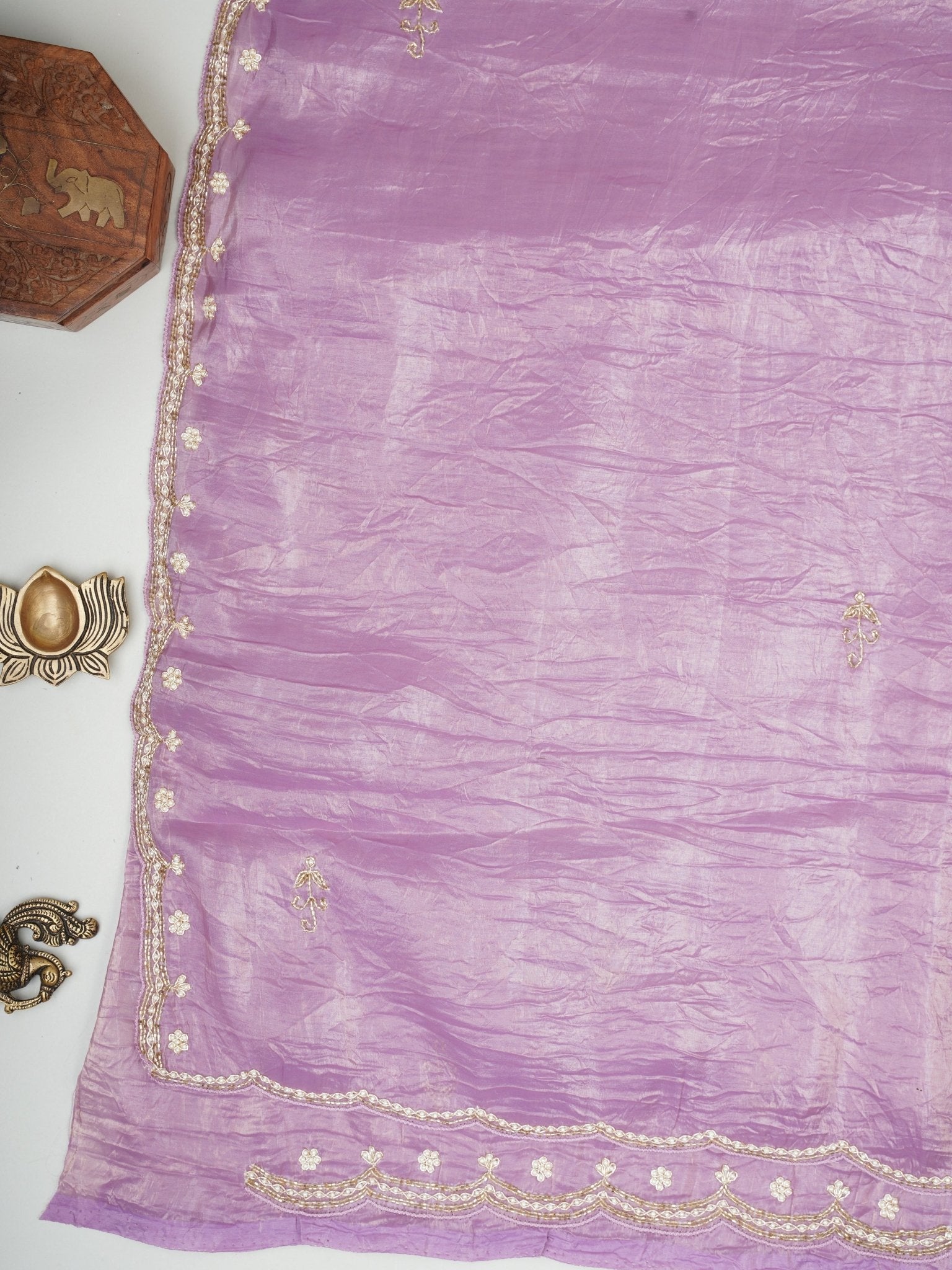 Semi Organza Mauve Semi Organza Manoranjitham Weaves - Handloom Store
