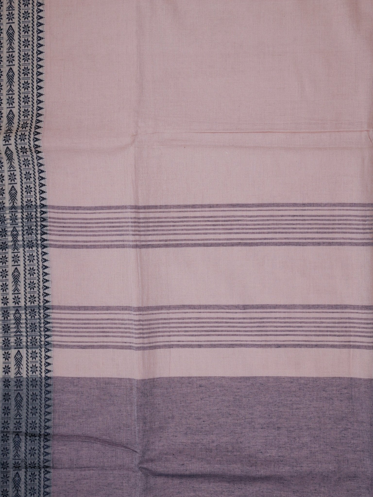Handspun Cotton Peach Cream Handpsun Cotton Manoranjitham Weaves - Handloom Store
