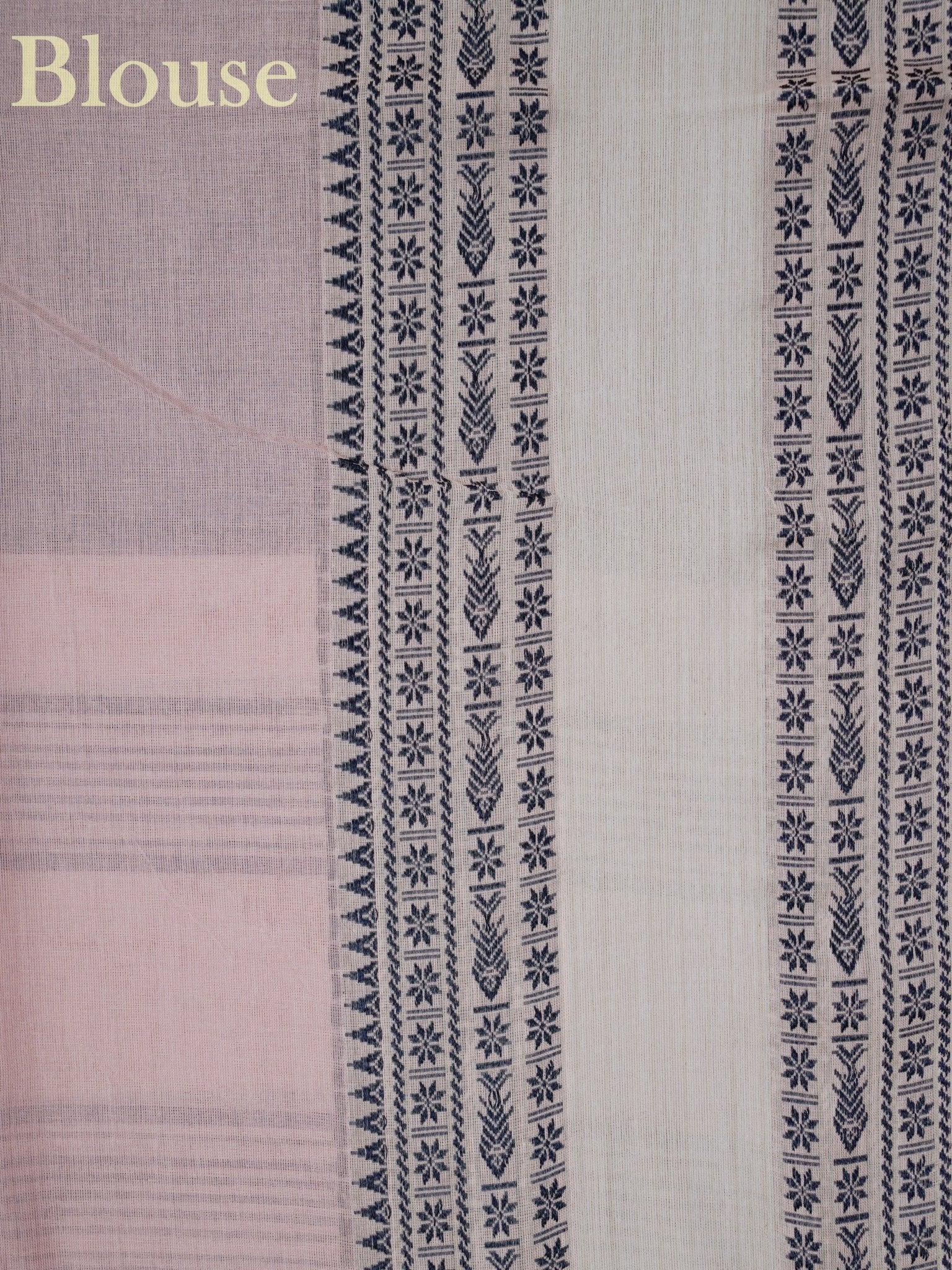 Handspun Cotton Peach Cream Handpsun Cotton Manoranjitham Weaves - Handloom Store