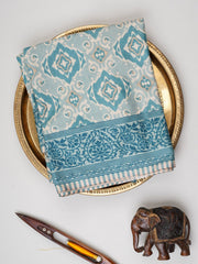 Satin Sea Blue  Semi Mushru Manoranjitham Weaves - Handloom Store