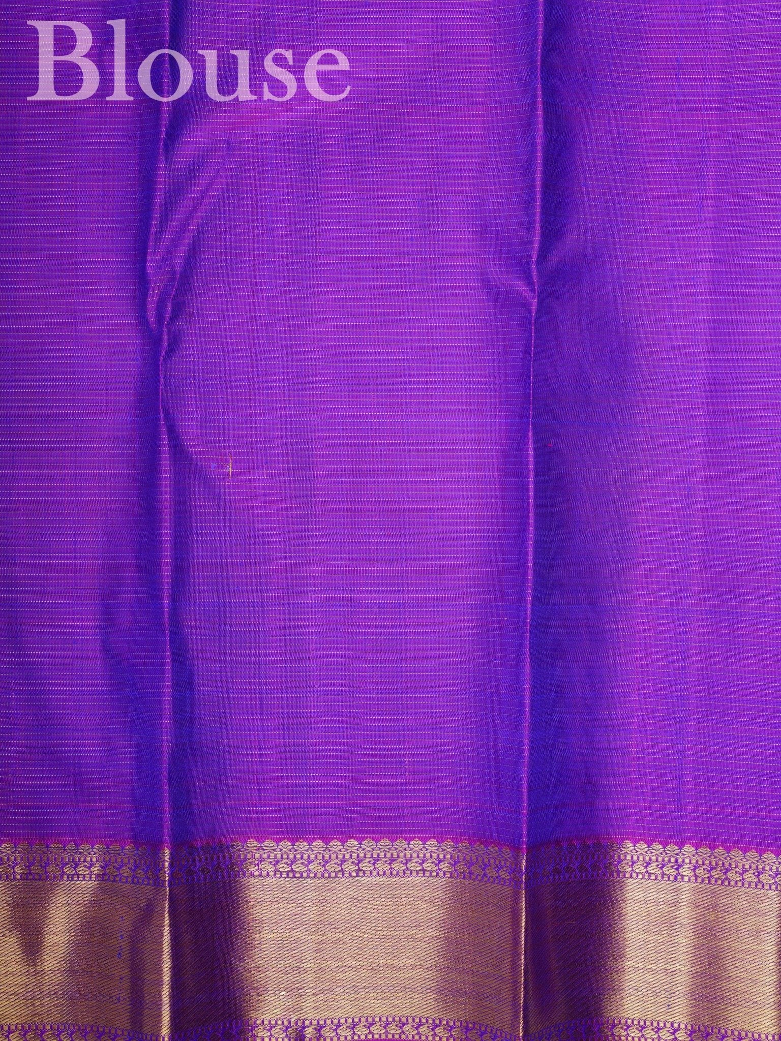 Kanchipuram Silk Blue  100% Pure Silk  - Manoranjitham Weaves - Handloom Store