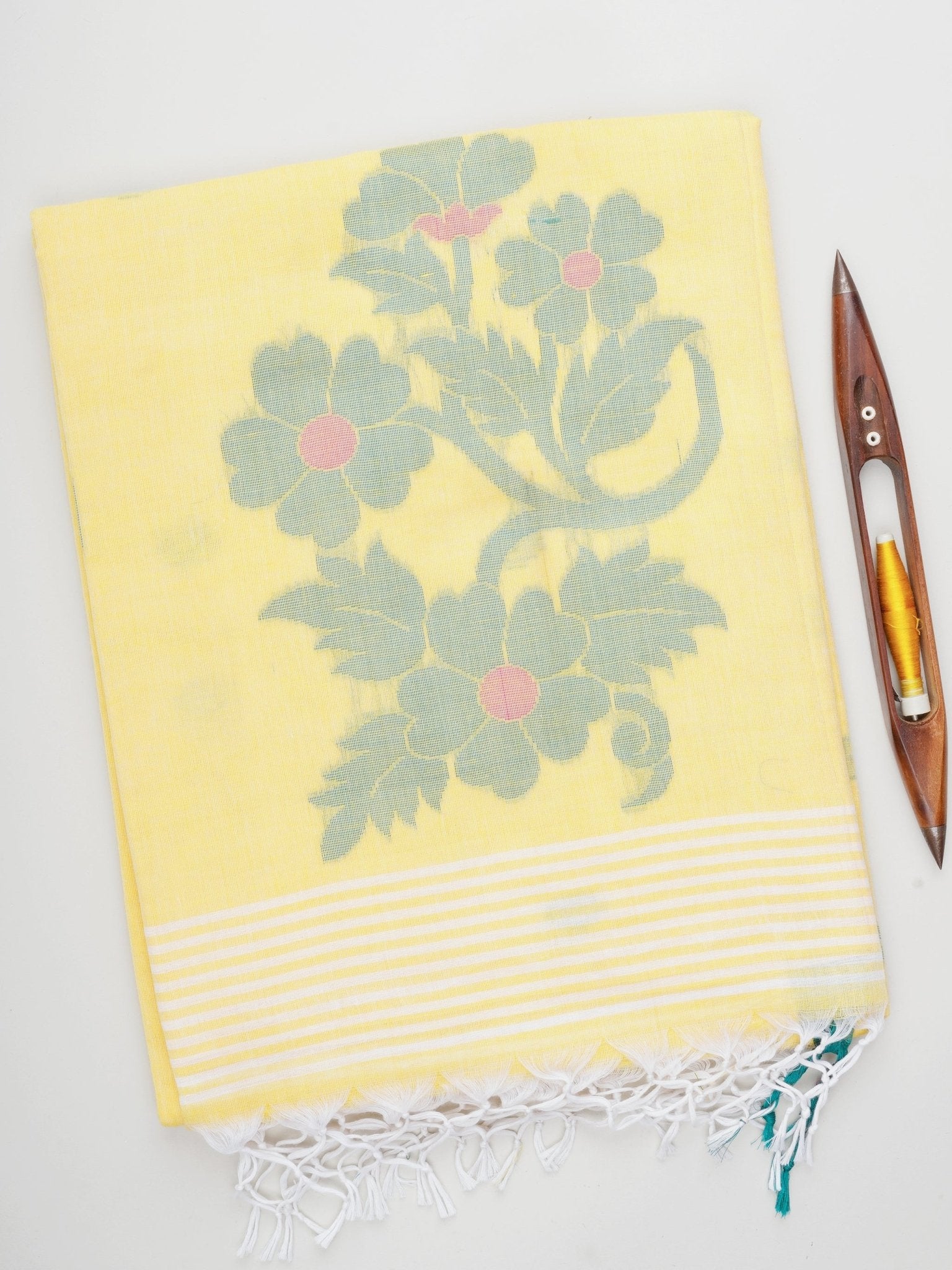 Cotton Yellow  100% Pure Cotton Manoranjitham Weaves - Handloom Store