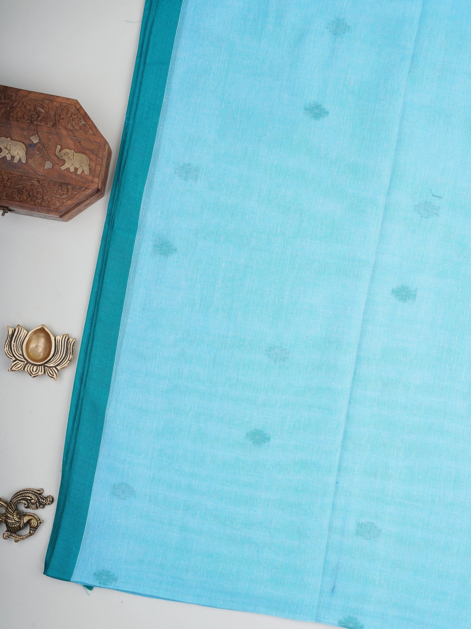 Cotton Blue 100% Pure Cotton Manoranjitham Weaves - Handloom Store