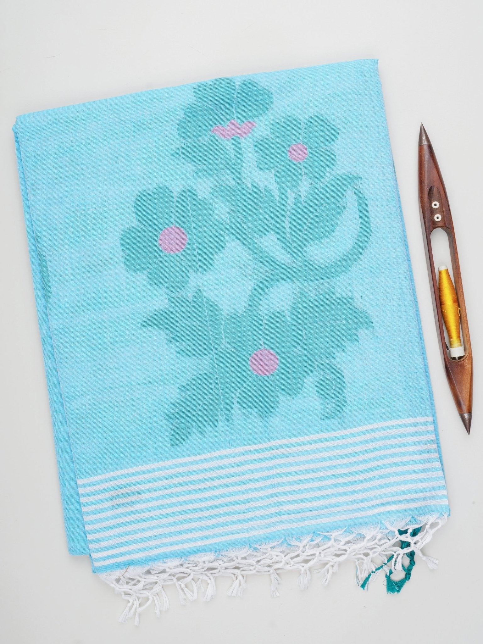 Cotton Blue 100% Pure Cotton Manoranjitham Weaves - Handloom Store