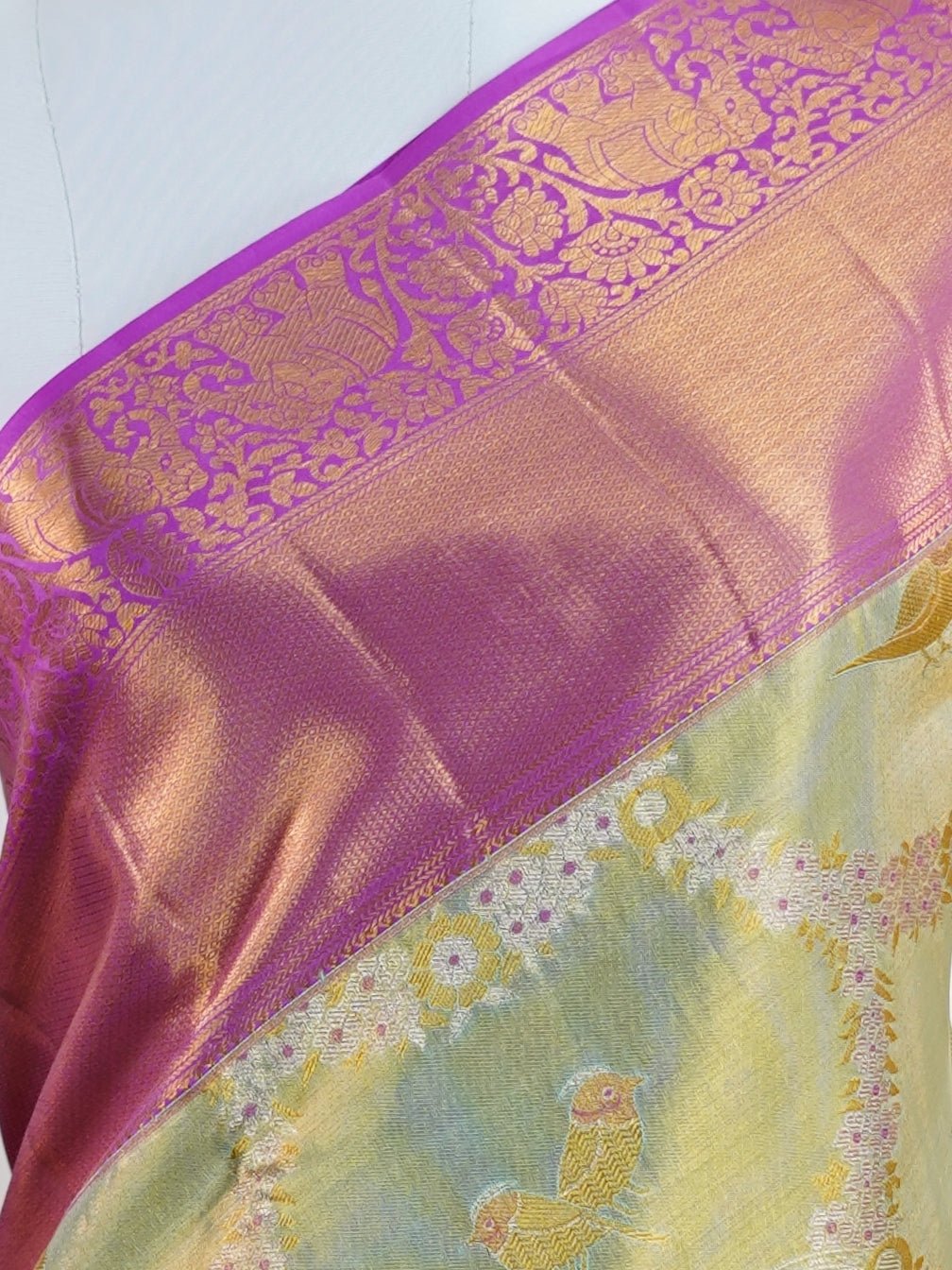 Kanchipuram Silk  100% Pure Silk  - Manoranjitham Weaves - Handloom Store