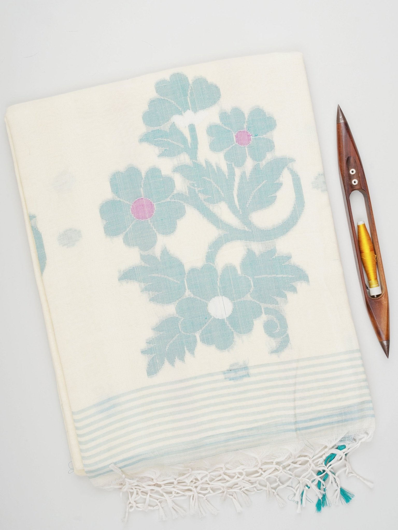 Cotton Cream 100% Pure Cotton Manoranjitham Weaves - Handloom Store