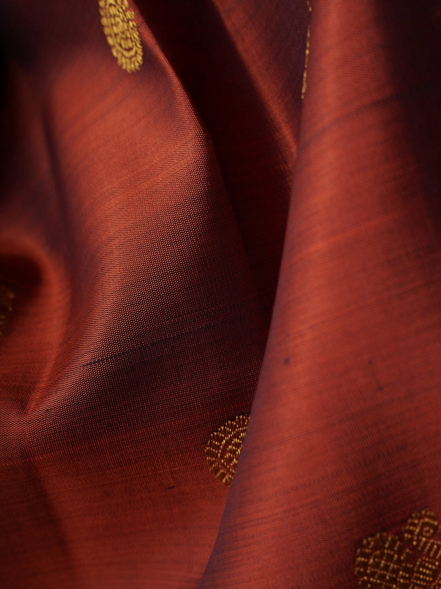Kanchipuram Silk Brown 100% Pure Silk  Manoranjitham Weaves - Handloom Store