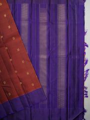 Kanchipuram Silk Brown 100% Pure Silk  Manoranjitham Weaves - Handloom Store