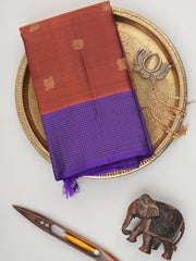 Kanchipuram Silk Brown 100% Pure Silk  Manoranjitham Weaves - Handloom Store