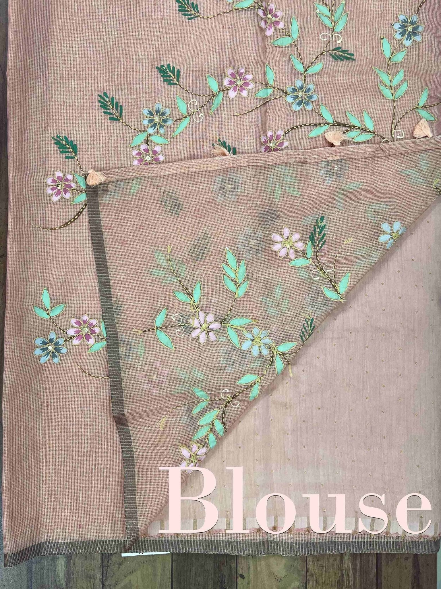 tissue Pink  100% Pure Cotton Manoranjitham Weaves - Handloom Store