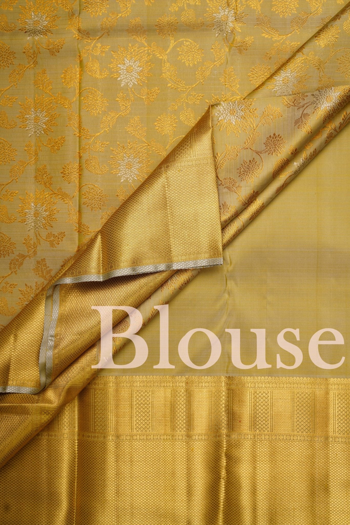 Kanchipuram Silk Light Yellow 100% Pure Silk  Manoranjitham Weaves - Handloom Store