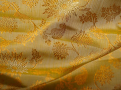 Kanchipuram Silk Light Yellow 100% Pure Silk  Manoranjitham Weaves - Handloom Store