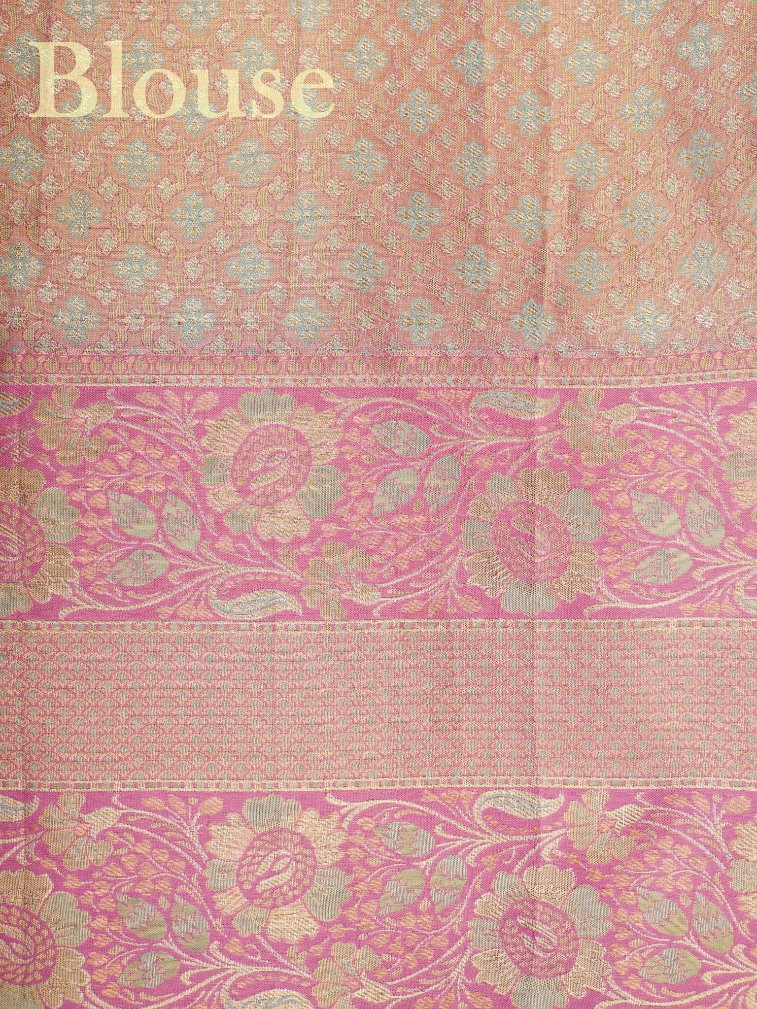 Kanchipuram Silk Peach 100% Pure Silk  Manoranjitham Weaves - Handloom Store
