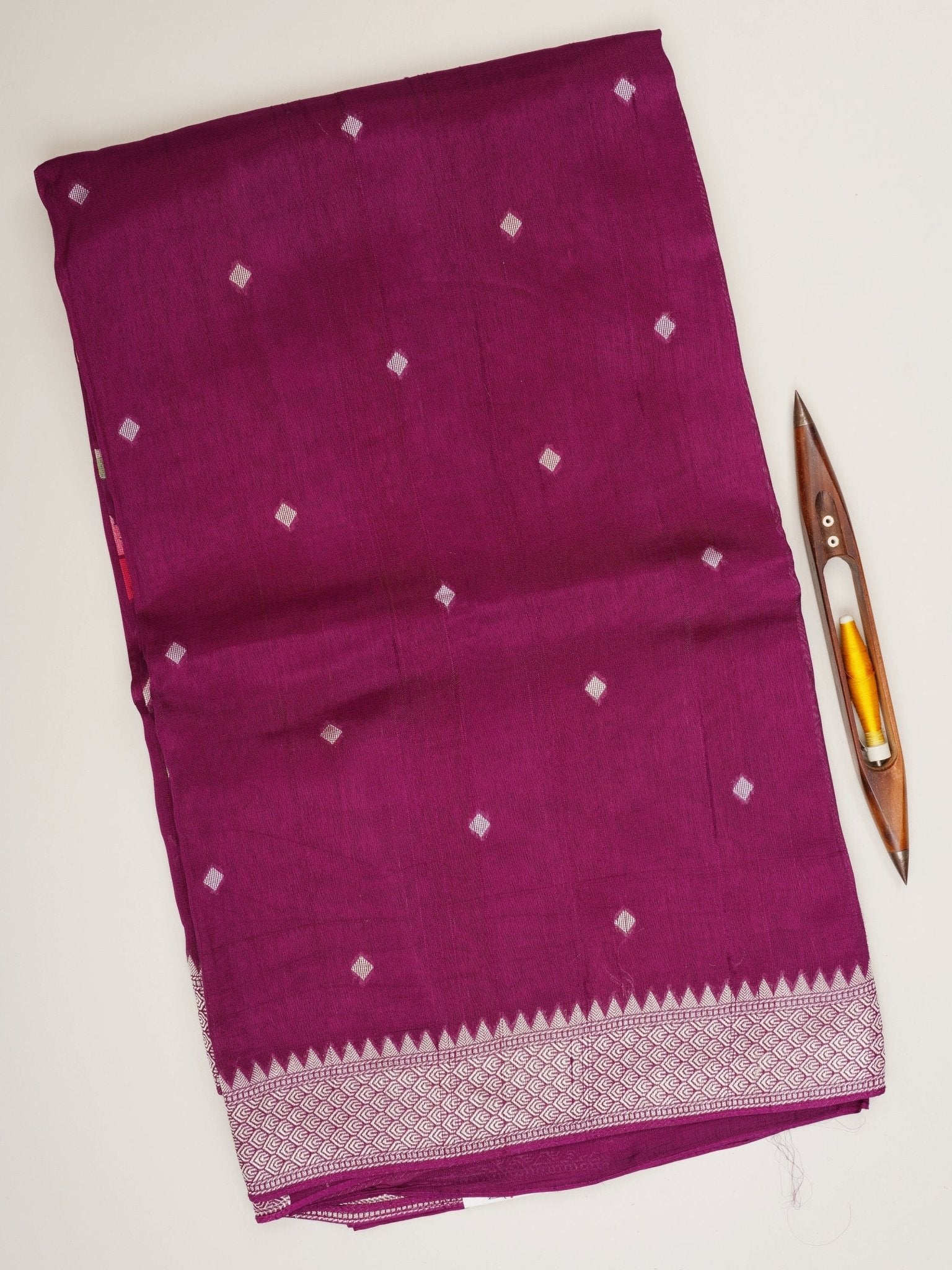 Georgette Violet Tussar Georgette - Manoranjitham Weaves - Handloom Store