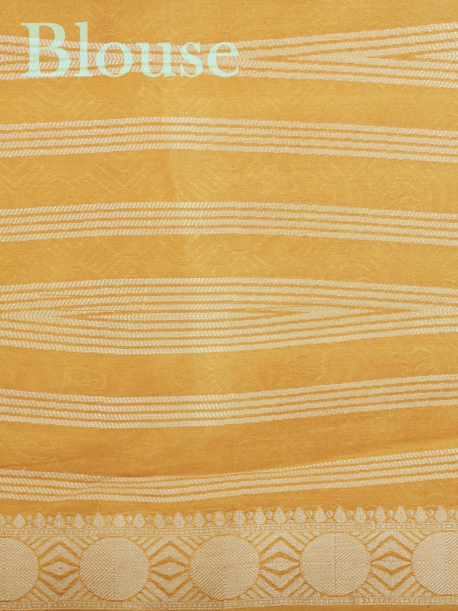 Georgette Yellow  Tussar Georgette - Manoranjitham Weaves - Handloom Store