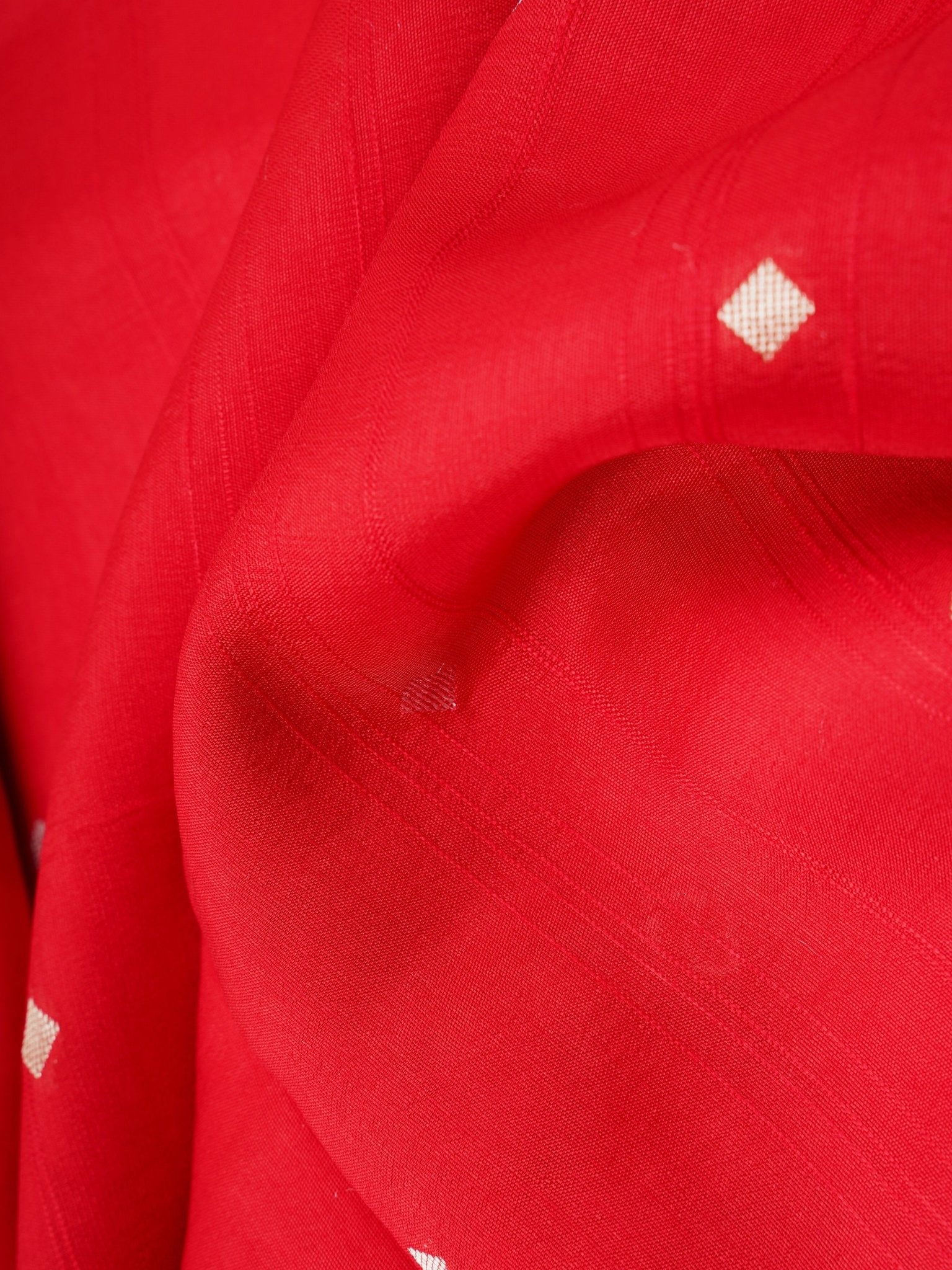 Georgette Red Tussar Georgette Manoranjitham Weaves - Handloom Store